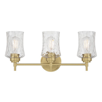 Millennium Clarvyn 3Lt Bathroom Vanity Light, Brass/Clear Stone