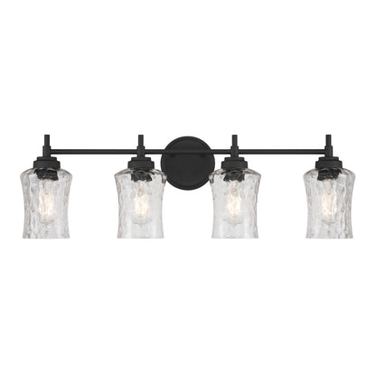 Millennium Clarvyn 4Lt Bathroom Vanity Light, Black/Clear Stone