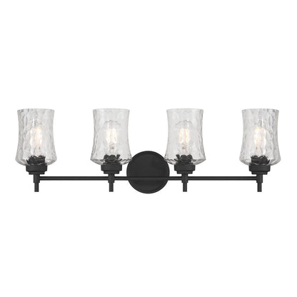 Millennium Clarvyn 4Lt Bathroom Vanity Light, Black/Clear Stone