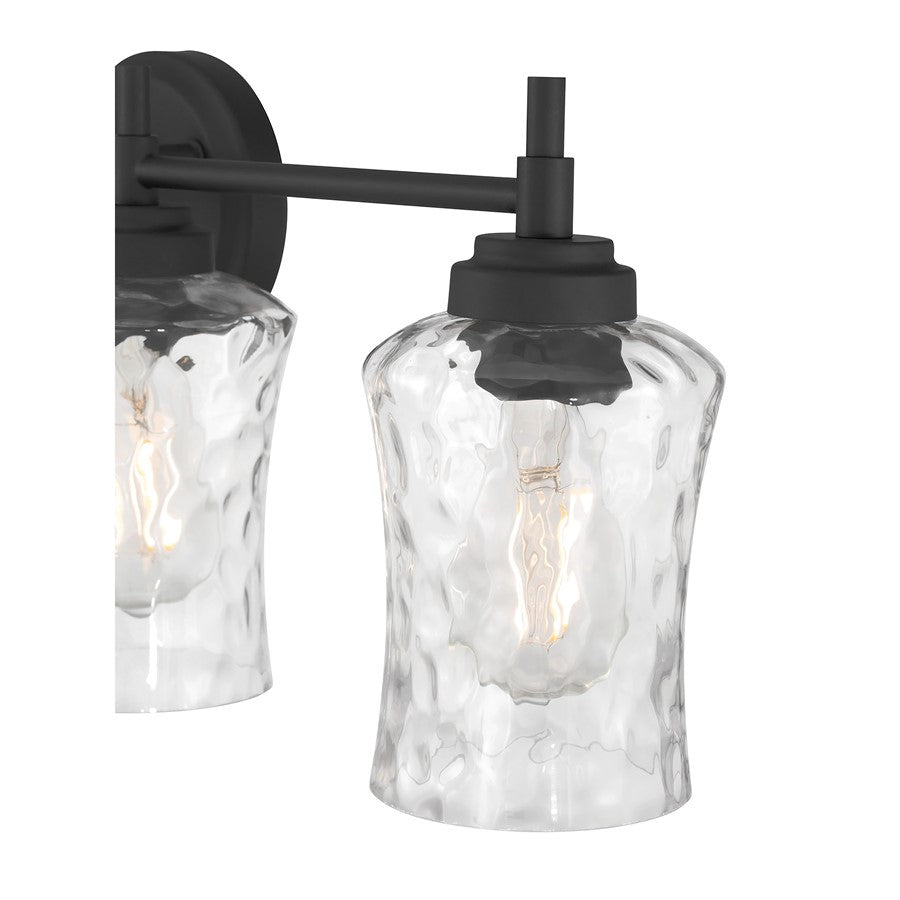 Millennium Clarvyn 4Lt Bathroom Vanity Light, Black/Clear Stone