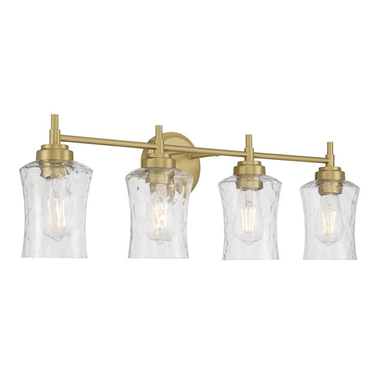 Millennium Clarvyn 4Lt Bathroom Vanity Light, Brass/Clear Stone - 909104-VB