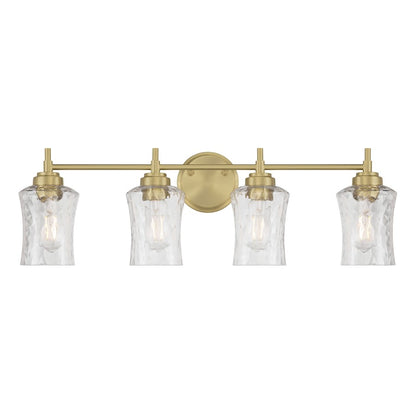 Millennium Clarvyn 4Lt Bathroom Vanity Light, Brass/Clear Stone