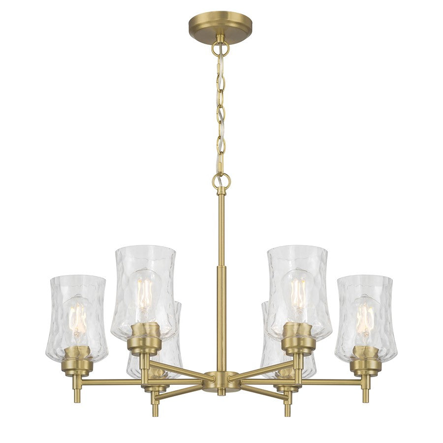 Millennium Clarvyn 6Lt Chandelier, Brass/Clear Stone Water - 909106-VB