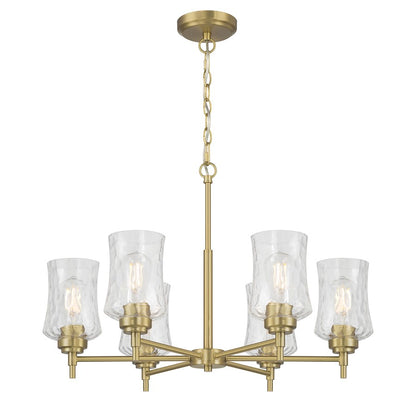 Millennium Clarvyn 6Lt Chandelier, Brass/Clear Stone Water - 909106-VB