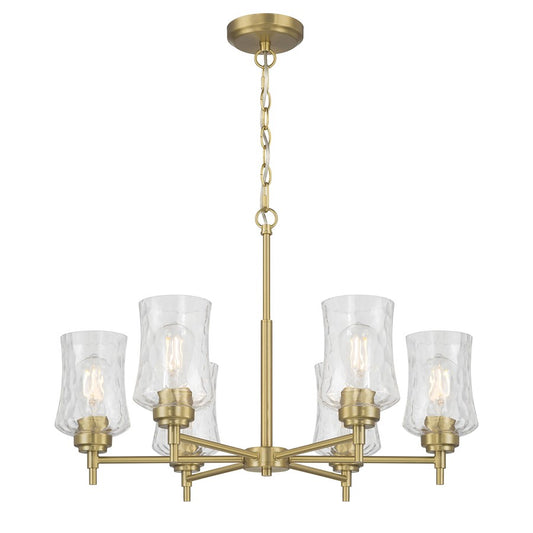 Millennium Clarvyn 6Lt Chandelier, Brass/Clear Stone Water - 909106-VB