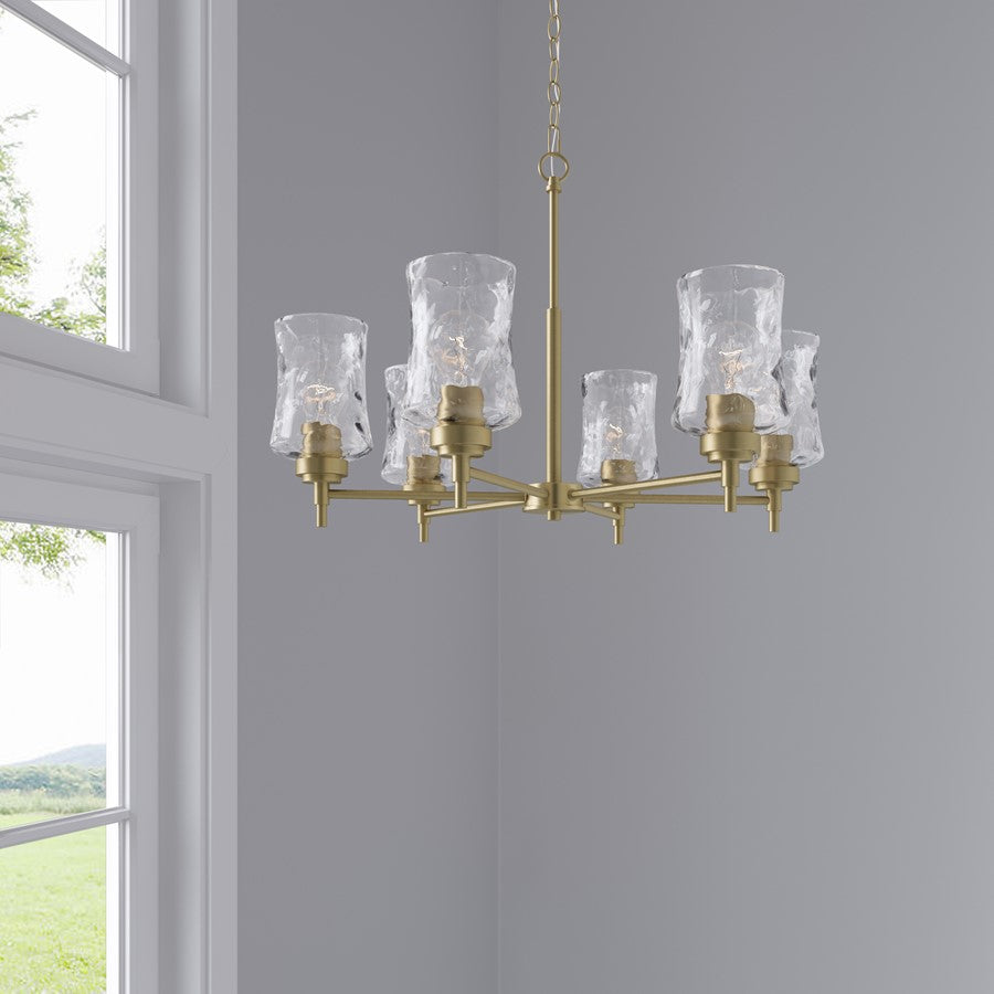 Millennium Clarvyn 6Lt Chandelier, Brass/Clear Stone Water