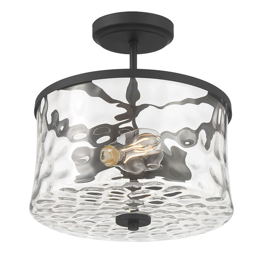 Millennium Clarvyn 2Lt Ceiling Fixture, Black/Clear Stone Water - 909201-MB