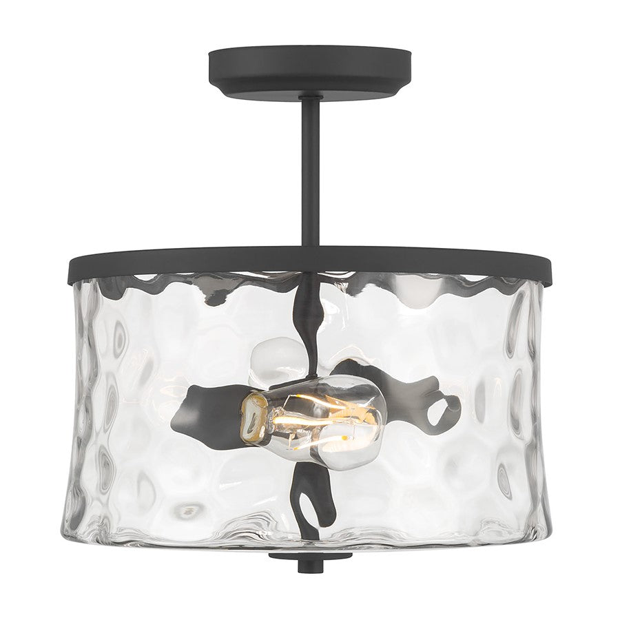 Millennium Clarvyn 2Lt Ceiling Fixture, Black/Clear Stone Water