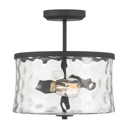 Millennium Clarvyn 2Lt Ceiling Fixture, Black/Clear Stone Water