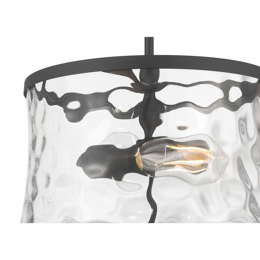 Millennium Clarvyn 2Lt Ceiling Fixture, Black/Clear Stone Water