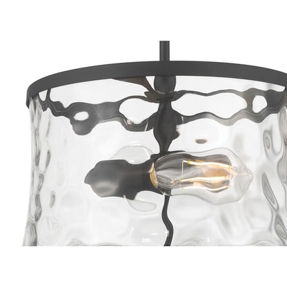 Millennium Clarvyn 2Lt Ceiling Fixture, Black/Clear Stone Water