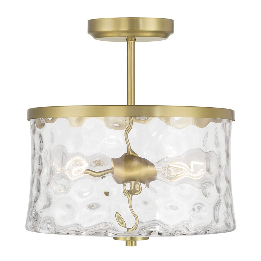 Millennium Clarvyn 2Lt Ceiling Fixture, Brass/Clear Stone Water