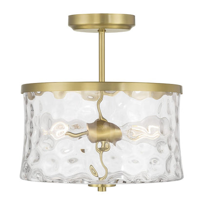 Millennium Clarvyn 2Lt Ceiling Fixture, Brass/Clear Stone Water