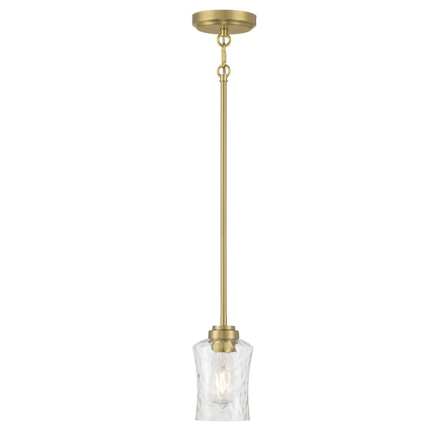 Millennium Clarvyn 1Lt Pendant, Brass/Clear Stone Water