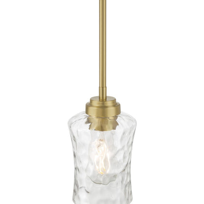 Millennium Clarvyn 1Lt Pendant, Brass/Clear Stone Water