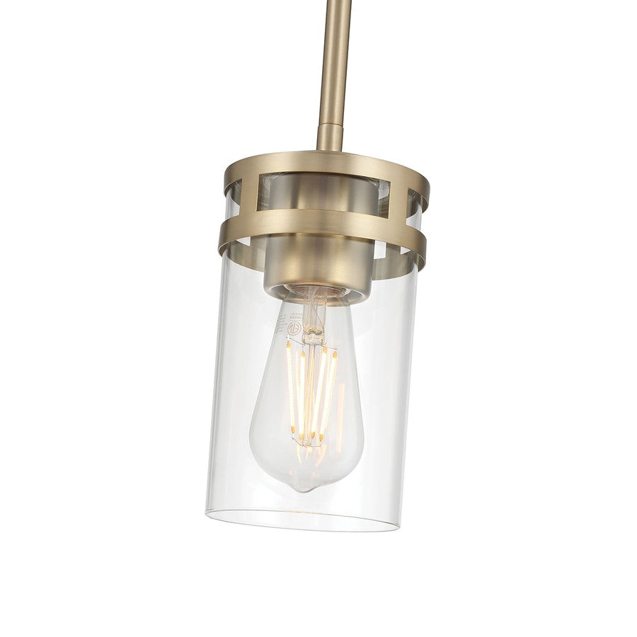 Millennium Lighting Lunden 1 Light Pendant, Modern Gold/Clear