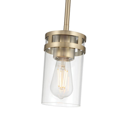 Millennium Lighting Lunden 1 Light Pendant, Modern Gold/Clear