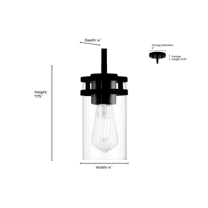Millennium Lighting Lunden 1 Light Pendant, Modern Gold/Clear