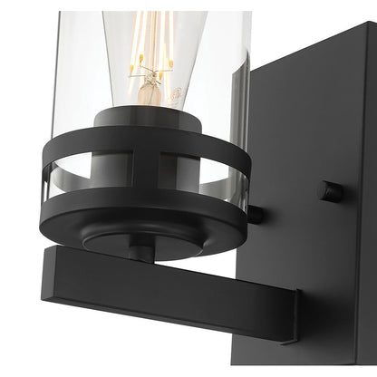 Millennium Lighting Lunden 1Lt Wall Sconce, Matte Black/Clear