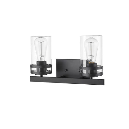 Millennium Lighting Lunden 2Lt Vanity, Black/Clear