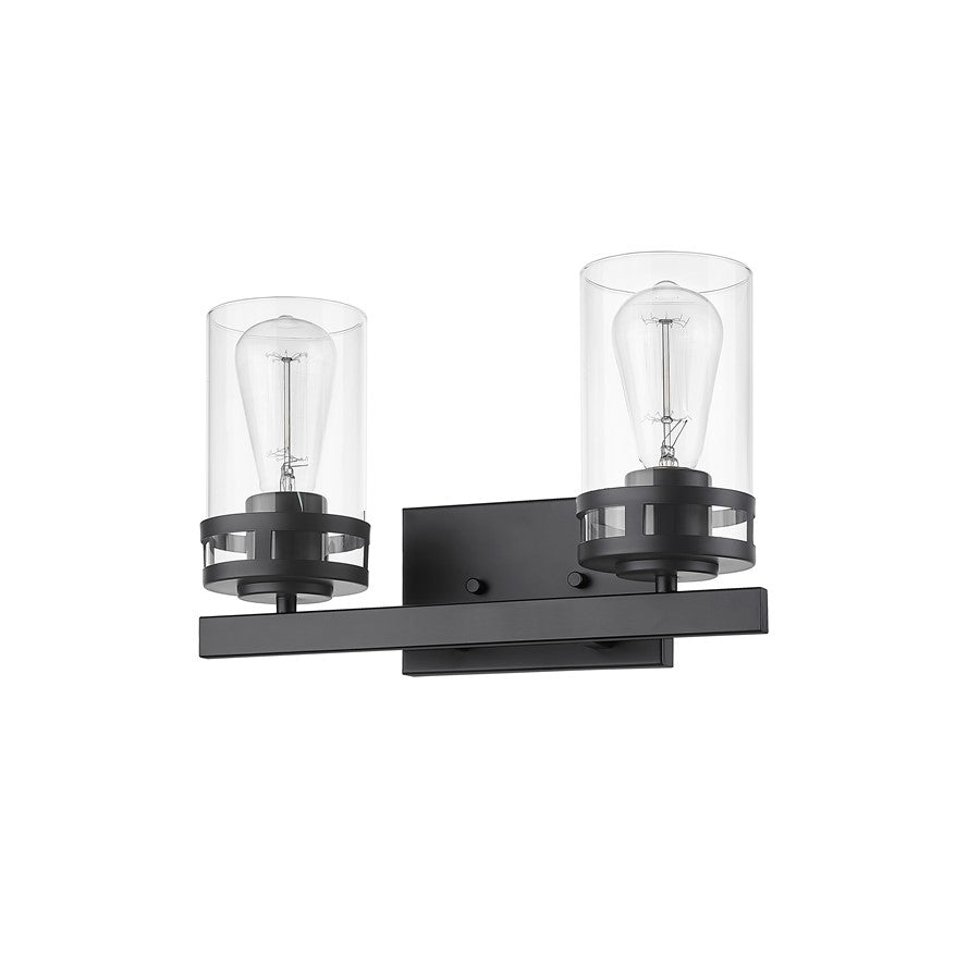 Millennium Lighting Lunden 2Lt Vanity, Black/Clear