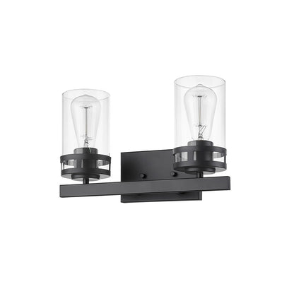 Millennium Lighting Lunden 2Lt Vanity, Black/Clear