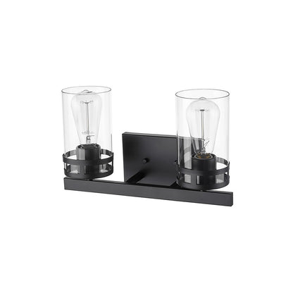 Millennium Lighting Lunden 2Lt Vanity, Black/Clear
