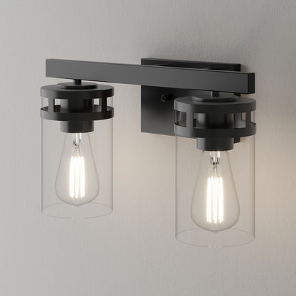 Millennium Lighting Lunden 2Lt Vanity, Black/Clear