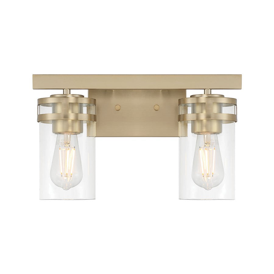 Millennium Lighting Lunden 2Lt Bathroom Vanity Light, Gold/Clear