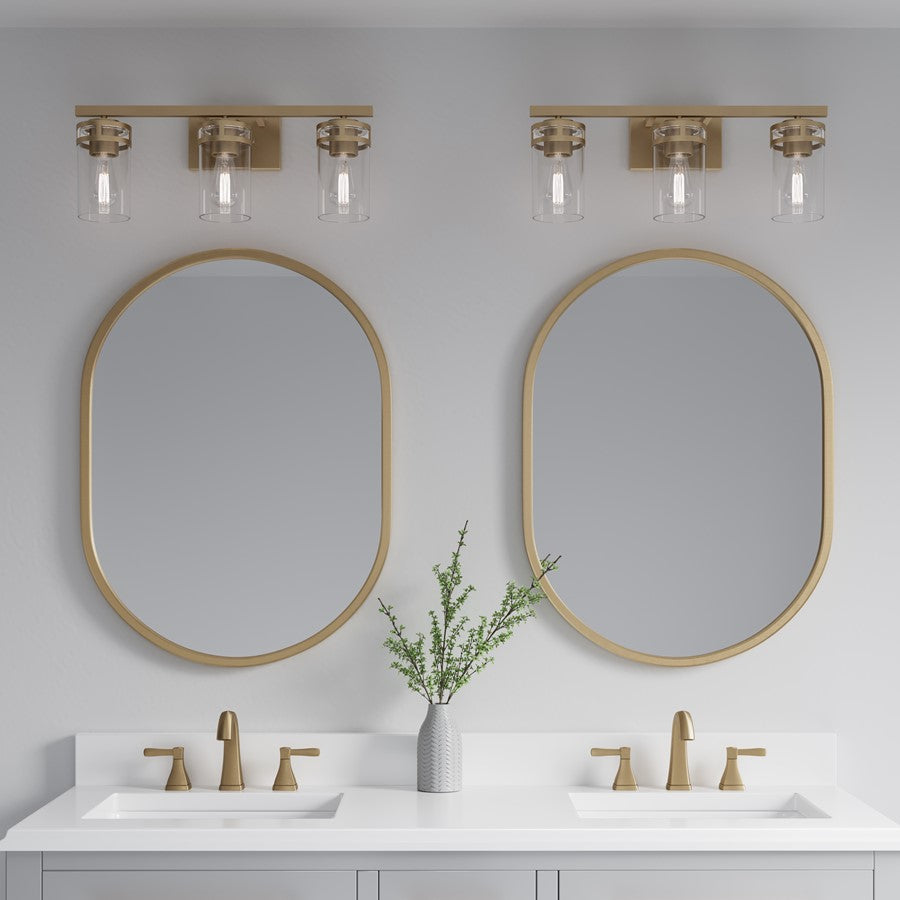 Millennium Lighting Lunden 3Lt Bathroom Vanity Light, Gold/Clear