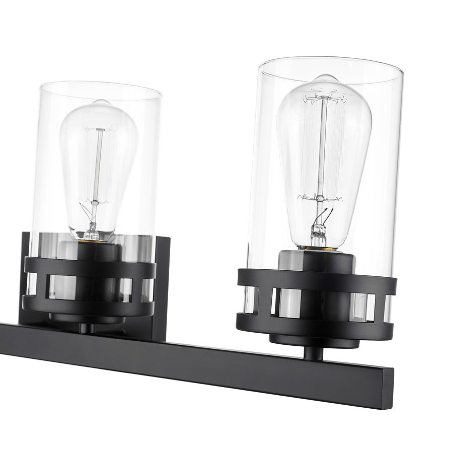 Millennium Lighting Lunden 4Lt Vanity, Black/Clear