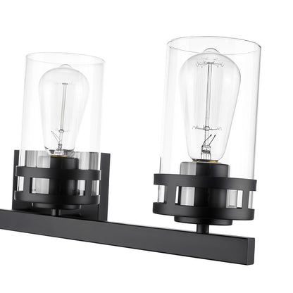 Millennium Lighting Lunden 4Lt Vanity, Black/Clear