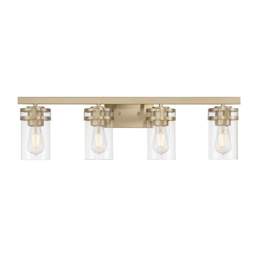 Millennium Lighting Lunden 4Lt Bathroom Vanity Light, Gold/Clear