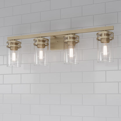 Millennium Lighting Lunden 4Lt Bathroom Vanity Light, Gold/Clear
