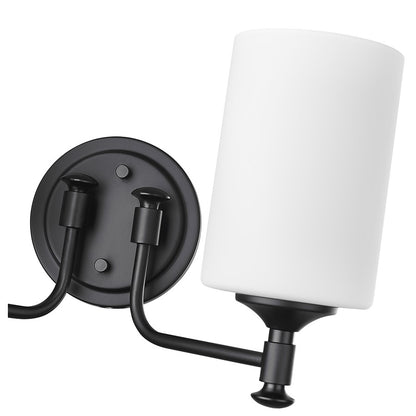 Millennium Ailey 2Lt Bathroom Vanity Light, Black/Etched Opal White