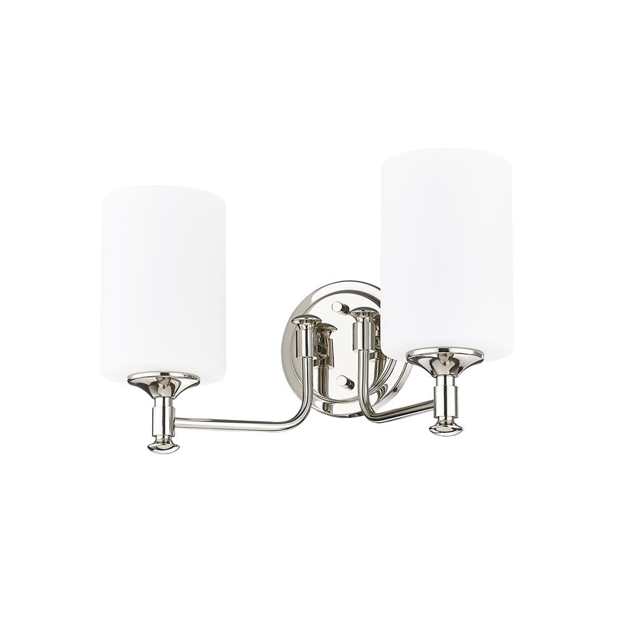 Millennium Lighting Ailey 2Lt Vanity, Nickel/Etched Opal White