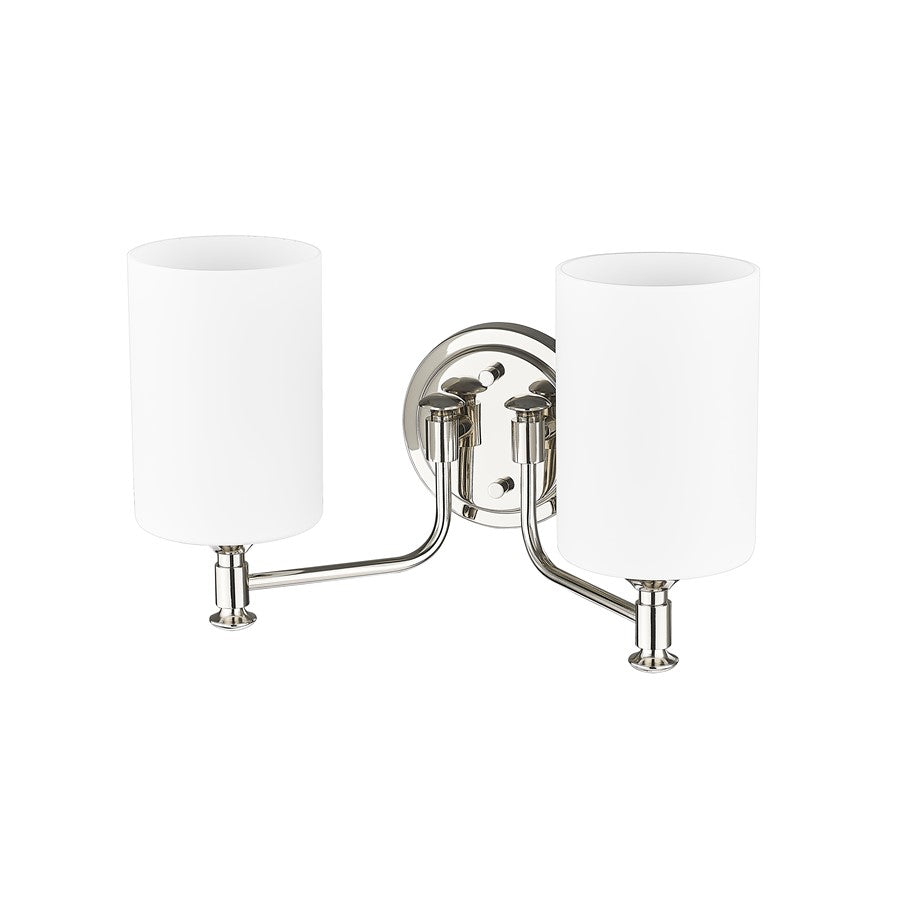 Millennium Lighting Ailey 2Lt Vanity, Nickel/Etched Opal White