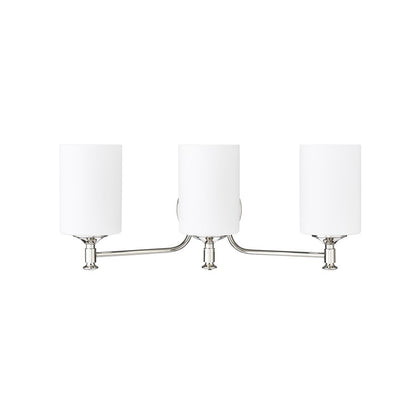 Millennium Lighting Ailey 3Lt Vanity, Nickel/Etched Opal White - 91033-PN
