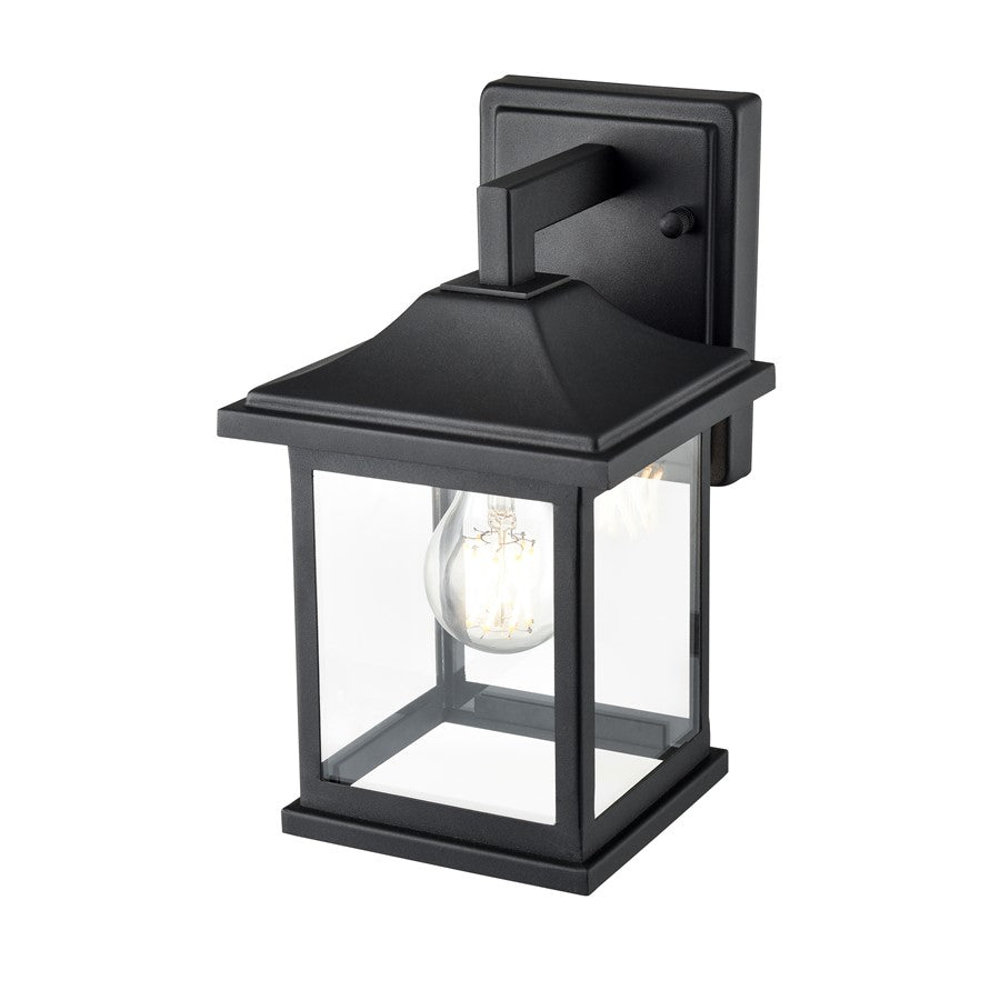 Millennium Southgate 1Lt 10" Outdoor Wall Sconce, Black/Clear