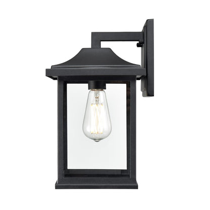Millennium Southgate 1Lt 14" Outdoor Wall Sconce, Black/Clear