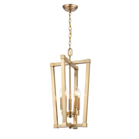 5 Light 25" Pendant Light, Modern Gold