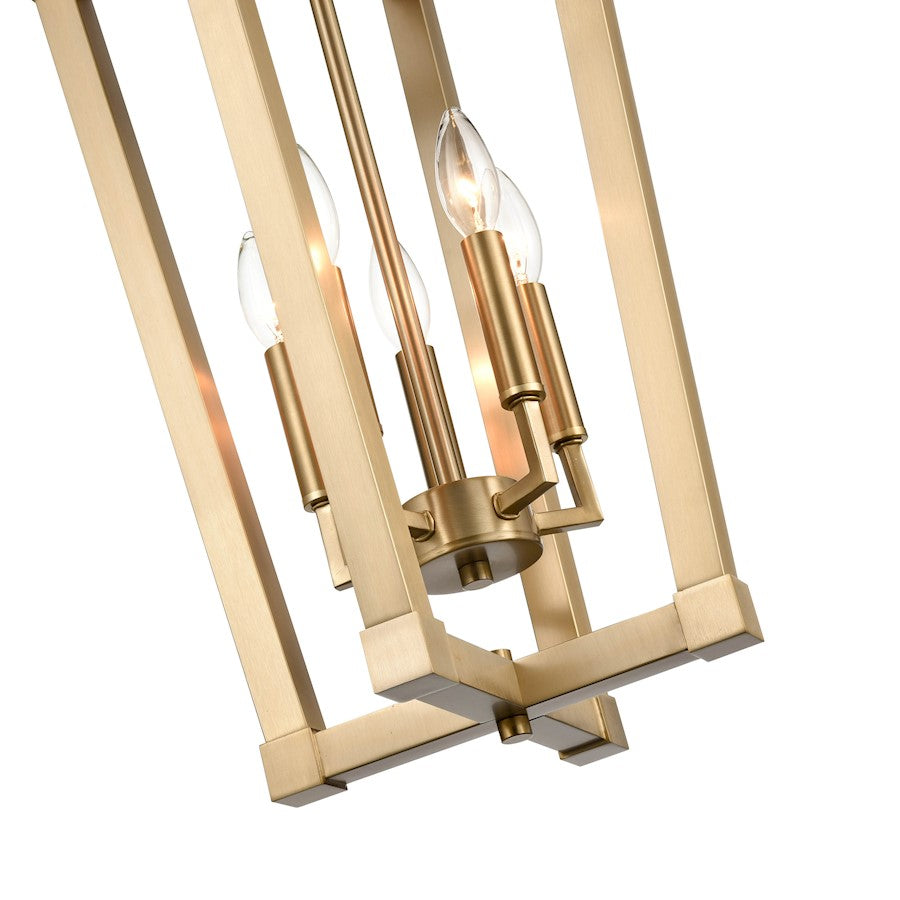 5 Light 25" Pendant Light, Modern Gold