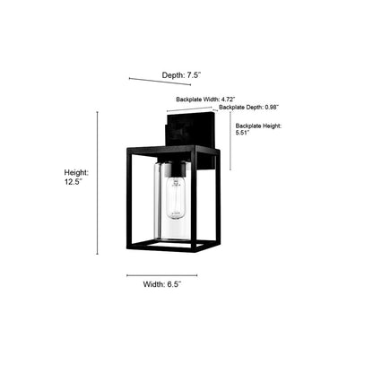Millennium Lighting Namath 1Lt 11" Outdoor Wall Sconce, Black/Clear