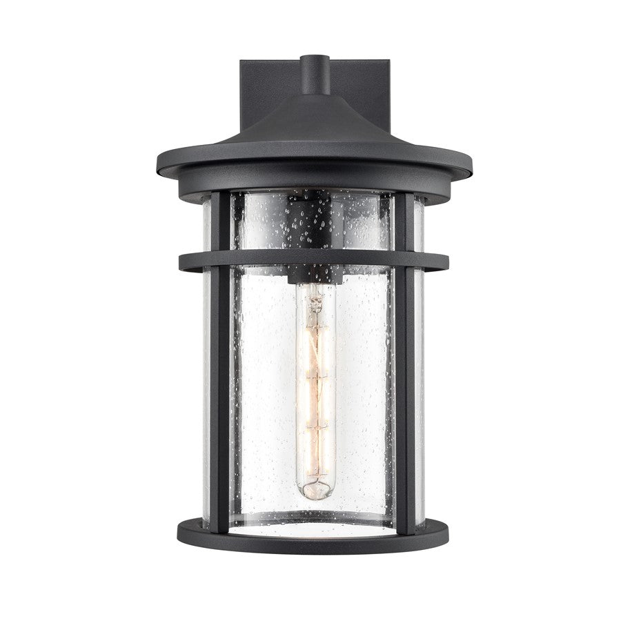 Millennium Lighting Namath 1Lt 15" Outdoor Wall Sconce, Black/Clear - 91311-TBK