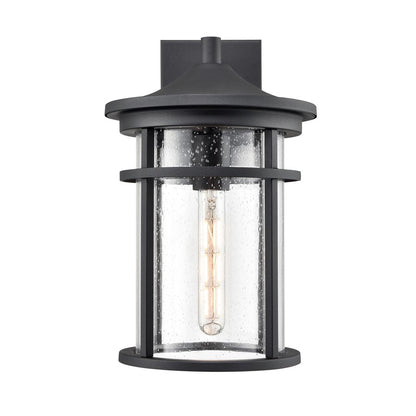 Millennium Lighting Namath 1Lt 15" Outdoor Wall Sconce, Black/Clear - 91311-TBK