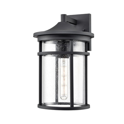 Millennium Lighting Namath 1Lt 15" Outdoor Wall Sconce, Black/Clear