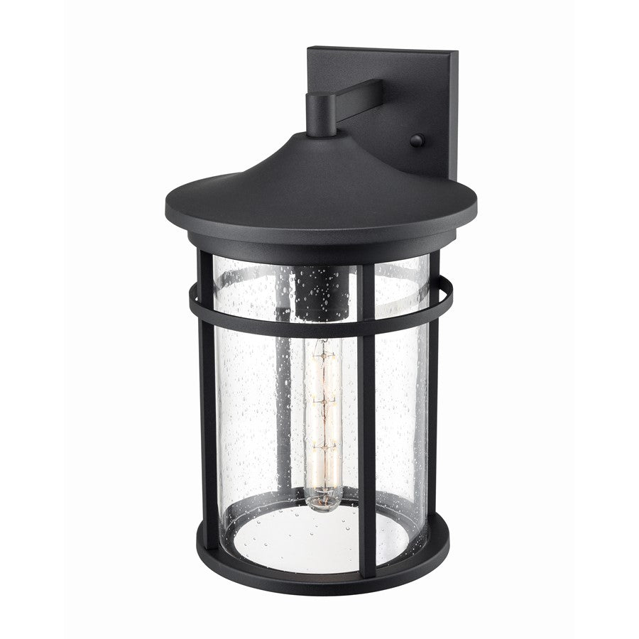 Millennium Lighting Namath 1Lt 15" Outdoor Wall Sconce, Black/Clear