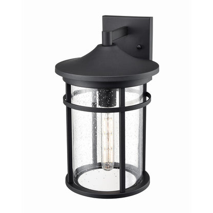 Millennium Lighting Namath 1Lt 15" Outdoor Wall Sconce, Black/Clear