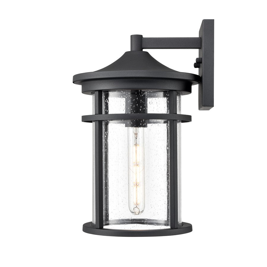 Millennium Lighting Namath 1Lt 15" Outdoor Wall Sconce, Black/Clear