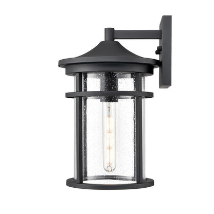 Millennium Lighting Namath 1Lt 15" Outdoor Wall Sconce, Black/Clear